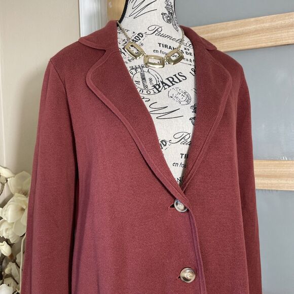 J. Crew Womens Sweater Cardigan XS Juliette Collarless Knit Burgundy Red - Picture 2 of 9